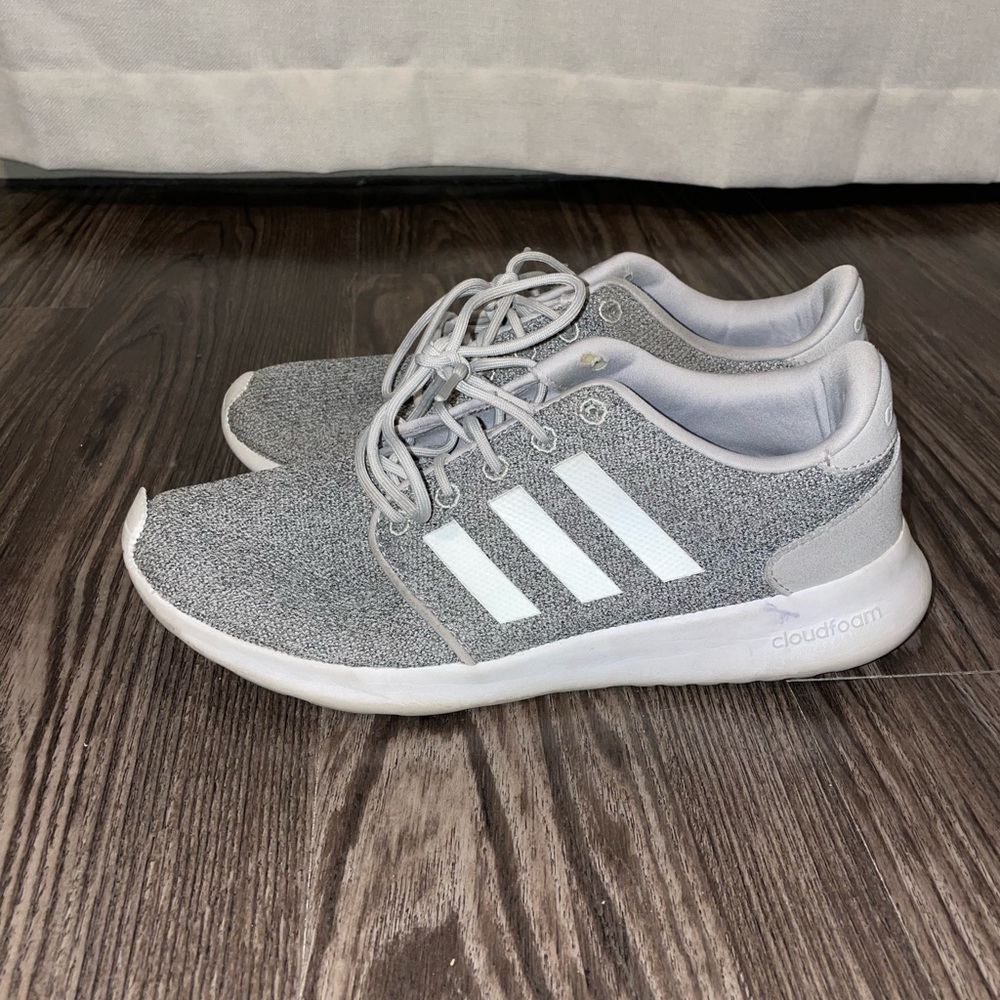 Gray Adidas tennis shoes women’s US size 8. Grey Adidas sneakers